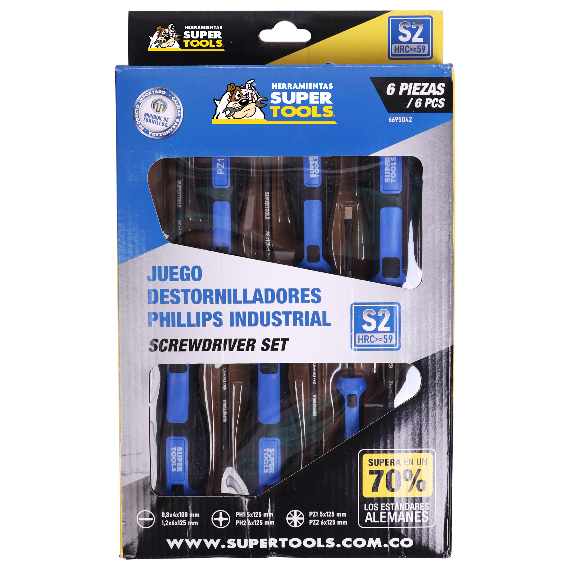 Juego Destornilladores Industriales, SUPERTOOLS